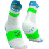 Chaussettes Running Compressport Pro Racing V4.0 Run High, blanc/bleu roi