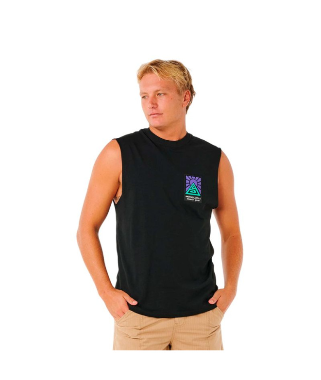 Camiseta Homem Rip Curl Search Dawn Muscle, preta.