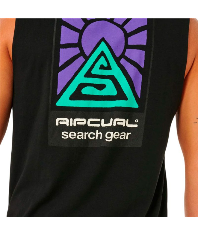 T-shirt noir Rip Curl Search Dawn Muscle Homme