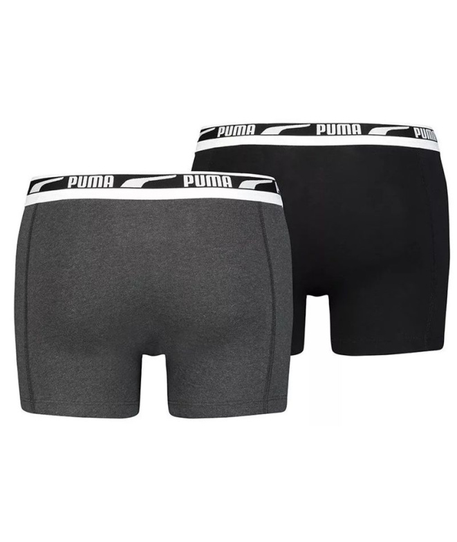 Cuecas Boxer Homem Puma Multi x2 Preta/Cinza