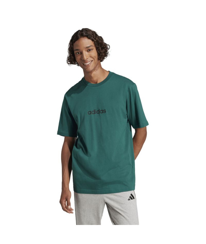 Camiseta adidas Linear Sj Hombre Verde/Negro