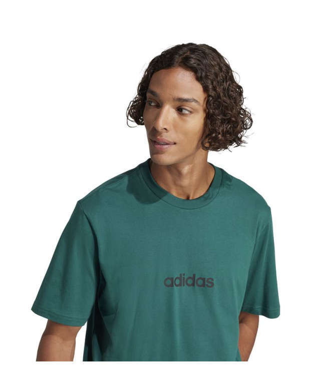 Camiseta adidas Linear Sj Hombre Verde/Negro