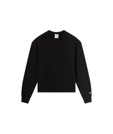 Moletom Mulher Champion com gola redonda, preto