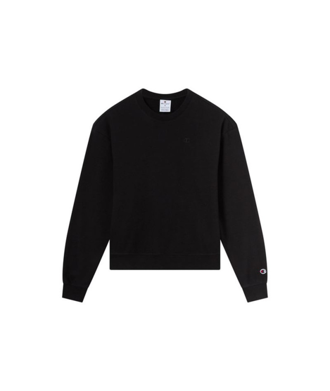 Moletom Mulher Champion com gola redonda, preto