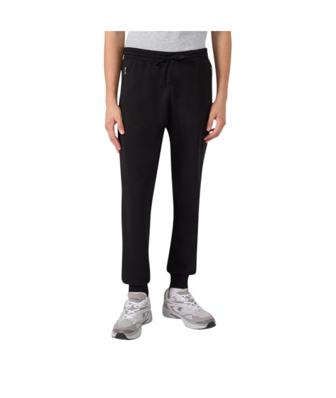 Pantalon noir Champion à revers côtelé Homme