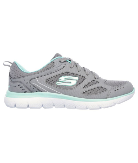 Baskets Skechers Summits Femme Chaussures en cuir gris,...