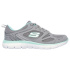 Tênis Mulher Skechers Summits-Suited em Sapatilhas cinza/ Duraleather/ Turquesa