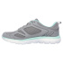 Baskets Skechers Summits Femme Chaussures en cuir gris, Duraleather et turquoise.