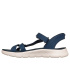 Sandálias Mulher Skechers Go Walk Flex, cor azul marinho.