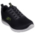 Sapatilhas Homem Skechers Summits - Eckler, em mesh preto com detalhes em verde limão.