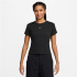 Camiseta Mulher Nike Sportswear Camiseta Ribbed de manga curta, preta/cinza