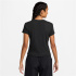 Camiseta Mulher Nike Sportswear Camiseta Ribbed de manga curta, preta/cinza