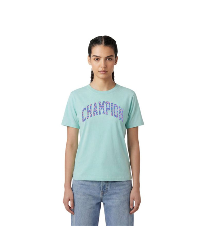 Camiseta Mulher Champion de manga curta verde