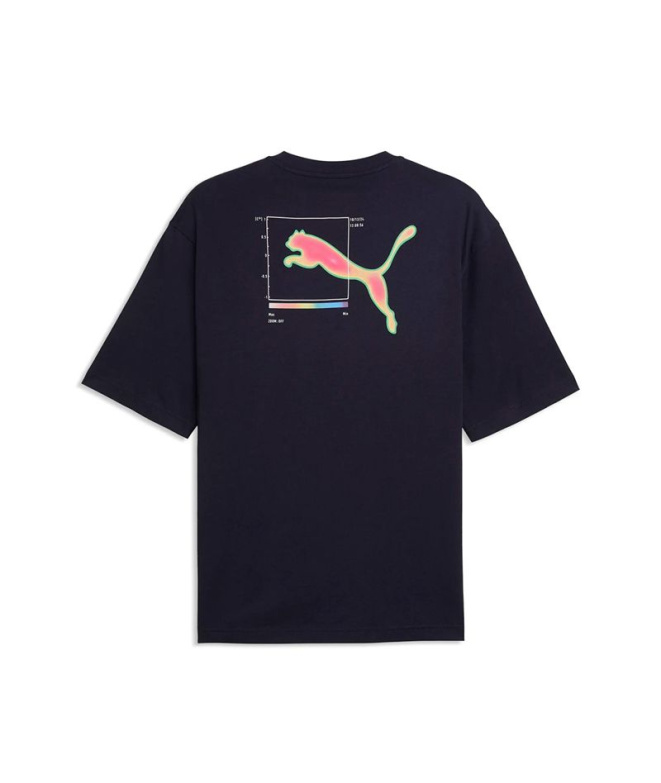 Camiseta Puma com estampa nas costas, azul...