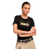 Camiseta Puma Ess Logo Lab Metallic, Preta, Mulher