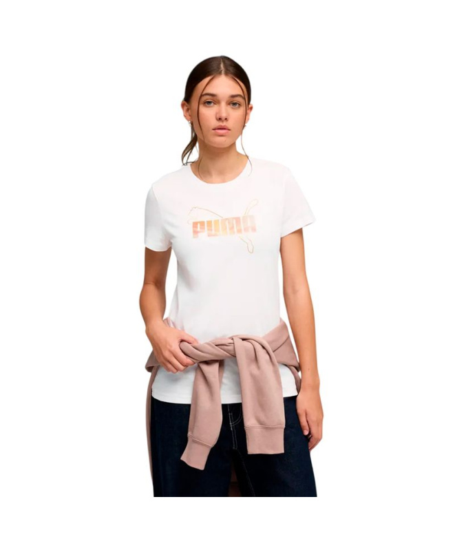 Camiseta Puma Ess Logo Lab Metallic, Mulher