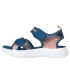 Sapatilhas Menino Skechers Microspec-Splash, azul marinho/cinza com detalhes em laranja.