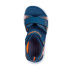 Sapatilhas Menino Skechers Microspec-Splash, azul marinho/cinza com detalhes em laranja.