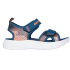 Sapatilhas Menino Skechers Microspec-Splash, azul marinho/cinza com detalhes em laranja.