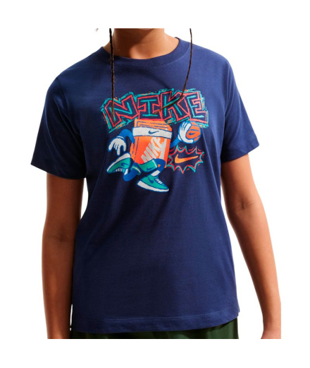 T-shirt Enfant Nike NSW Boxy Hoops bleu