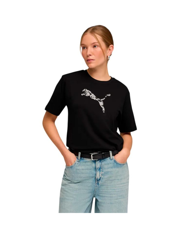 Camiseta Puma Ess Graphic Animal R, preta, Mulher