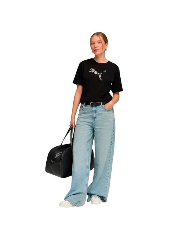 Camiseta Puma Ess Graphic Animal R, preta, Mulher