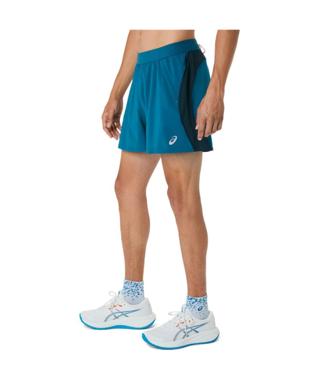 Calça Running ASICS Road 5In Homem azul/azul...