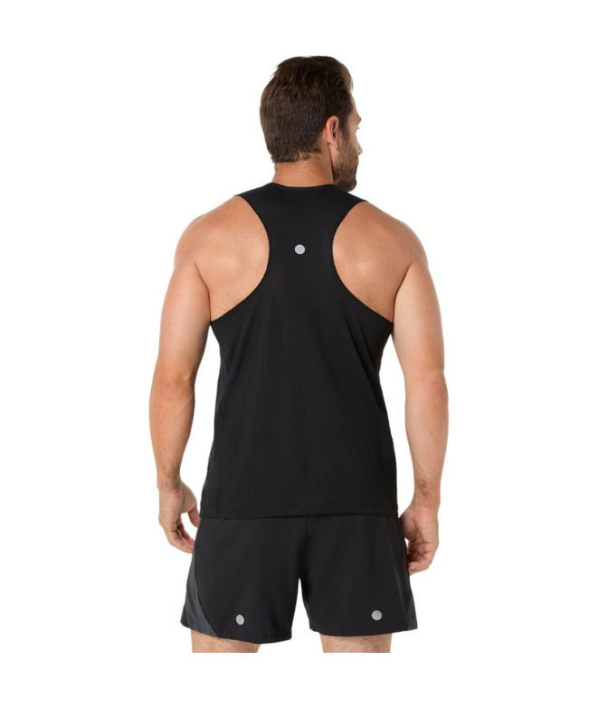 Camiseta Homem ASICS Road Singlet Running , preta.