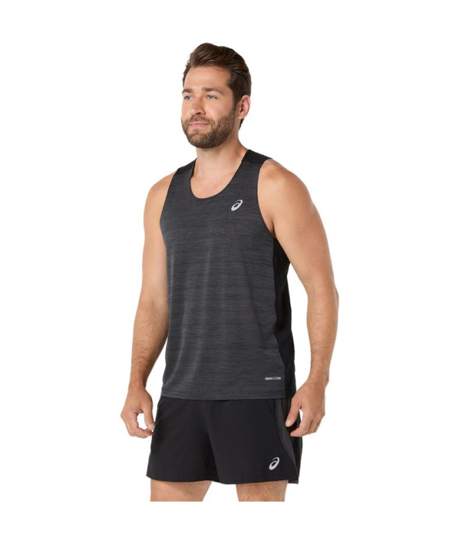 Camiseta Homem ASICS Road Singlet Running , preta.