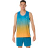 Camiseta regata Homem ASICS Road Fade Running , azul/Yamabuki