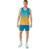 Camiseta regata Homem ASICS Road Fade Running , azul/Yamabuki
