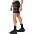 Calça curta Homem ASICS Fujitrail com estampa total, 5 polegadas, preta/carbono/bege.