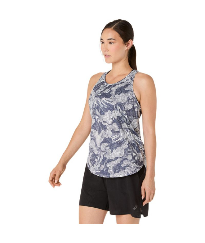 T-shirt Trail beige ASICS Fujitrail Femme