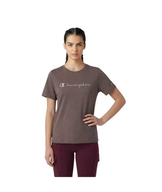 Camiseta Mulher de manga curta Champion , cinza