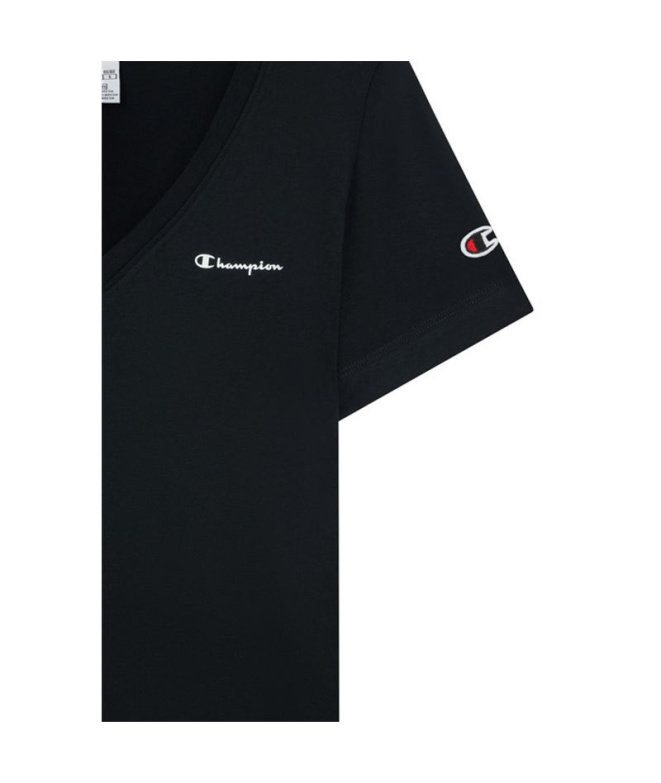 T-shirt noir Champion Icons Contrast Femme