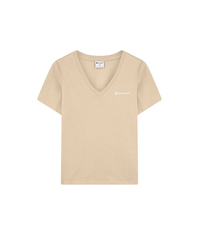 Camiseta Mulher Champion de manga curta, marrom