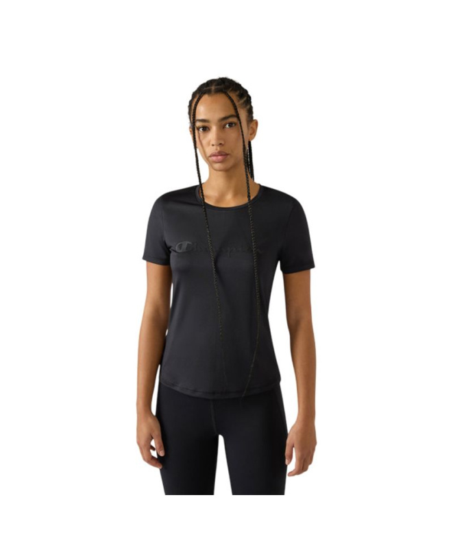 T-shirt noir à col rond Champion Femme