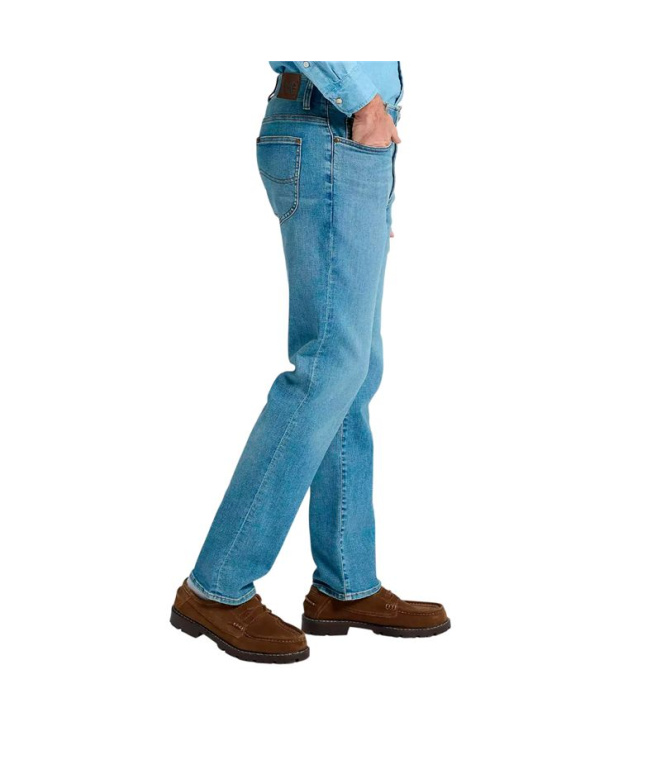 Calça Lee Straight Fit Xm August Homem Azuis