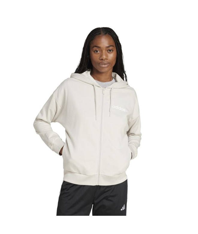 Casaco Mulher adidas Linear Ft Fz Hd azul/branca