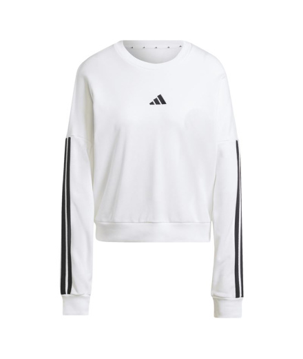 Sudadera adidas 3 Bandas French Terry Swt Mujer Blanco/Negro