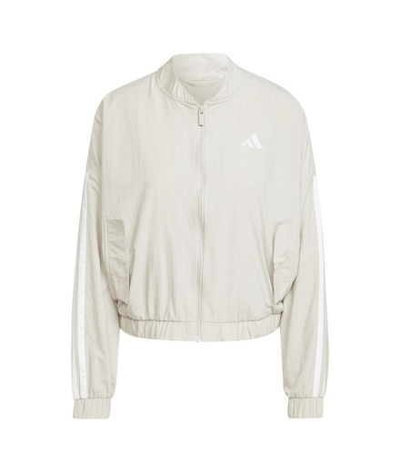 Cortavientos adidas 3 Bandas Wv Bomber Mujer Beige/Blanco
