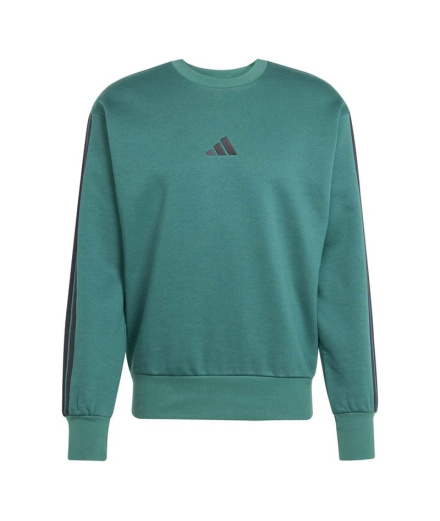 Homem adidas Moletom 3-Stripes FL SWT verde/preto
