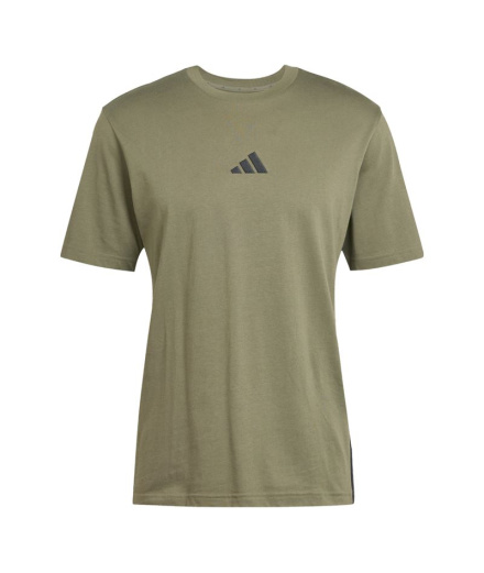 Camiseta Homem adidas 3 Stripes Sj verde-escura/preta