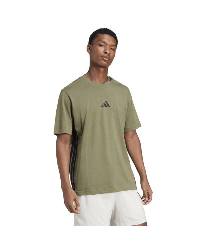 T-shirt Homme adidas 3 bandes SJ vert foncé/noir