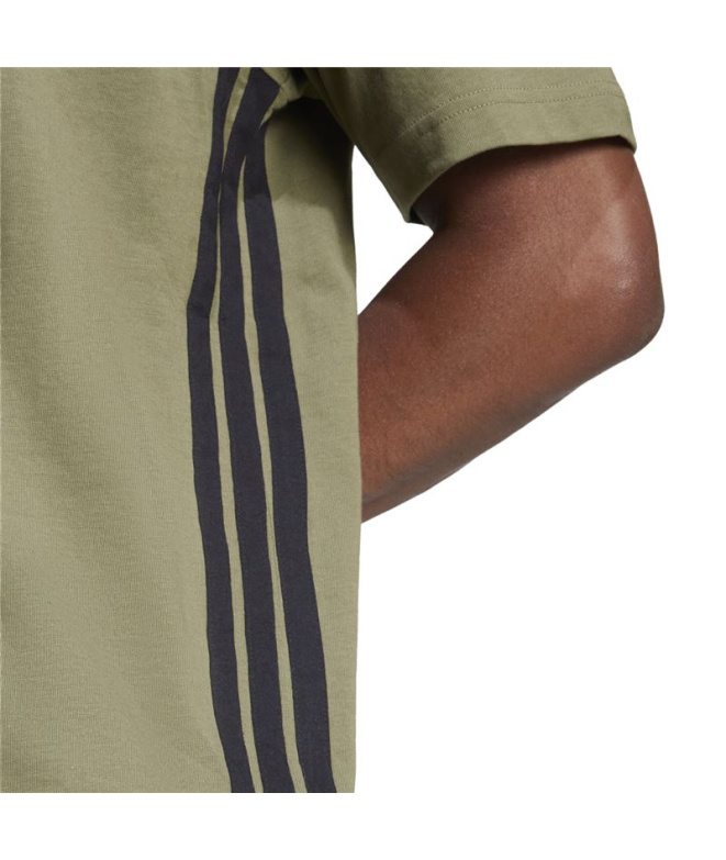 T-shirt Homme adidas 3 bandes SJ vert foncé/noir