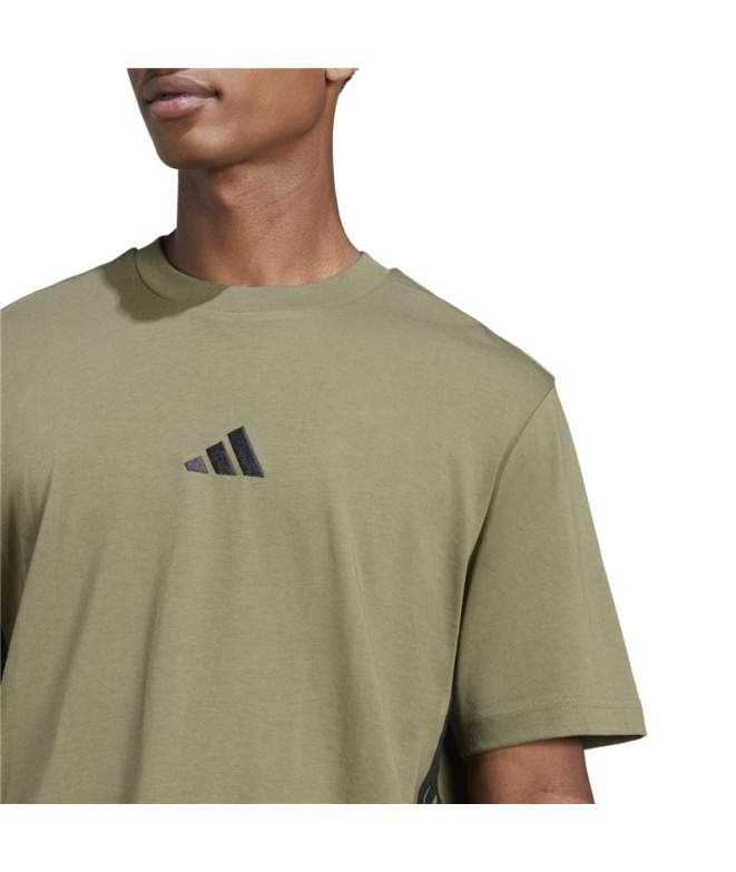 T-shirt Homme adidas 3 bandes SJ vert foncé/noir