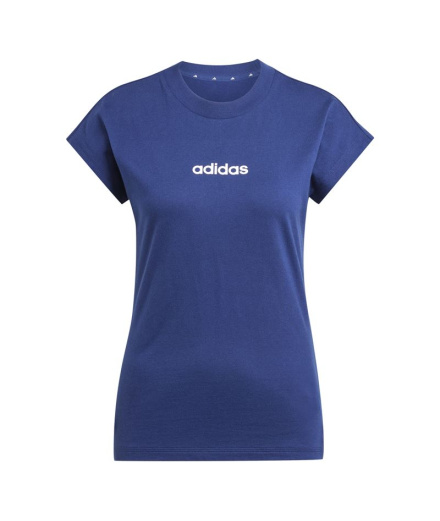 Camiseta Mulher adidas Lin Sj azul-escuro/branca