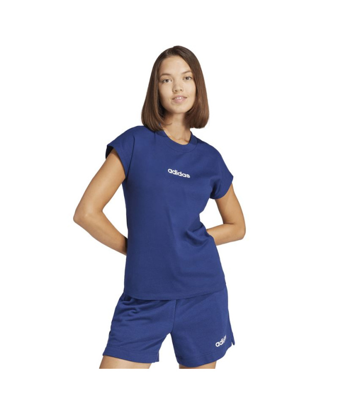 T-shirt Femme adidas Lin Sj bleu foncé/blanc