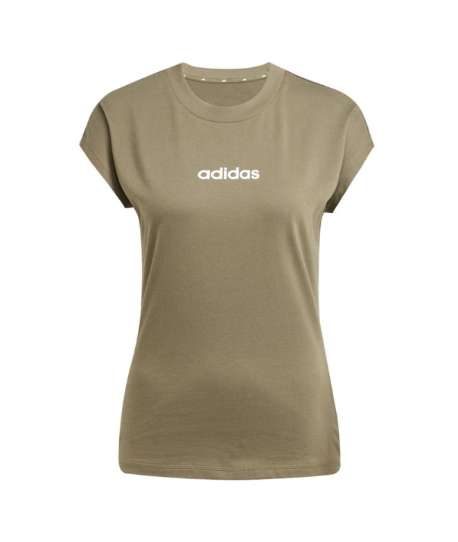 T-shirt Femme adidas Linear Sj Estoli/Blanc