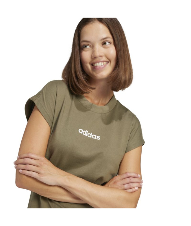 T-shirt Femme adidas Linear Sj Estoli/Blanc